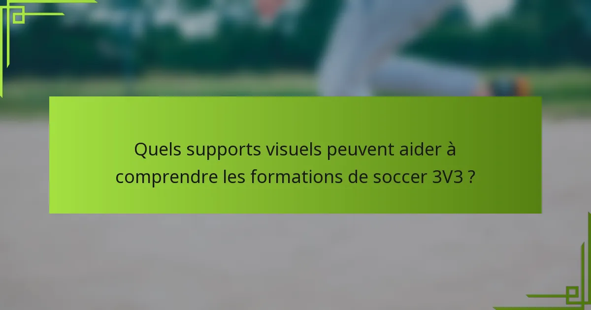 Quels supports visuels peuvent aider à comprendre les formations de soccer 3V3 ?